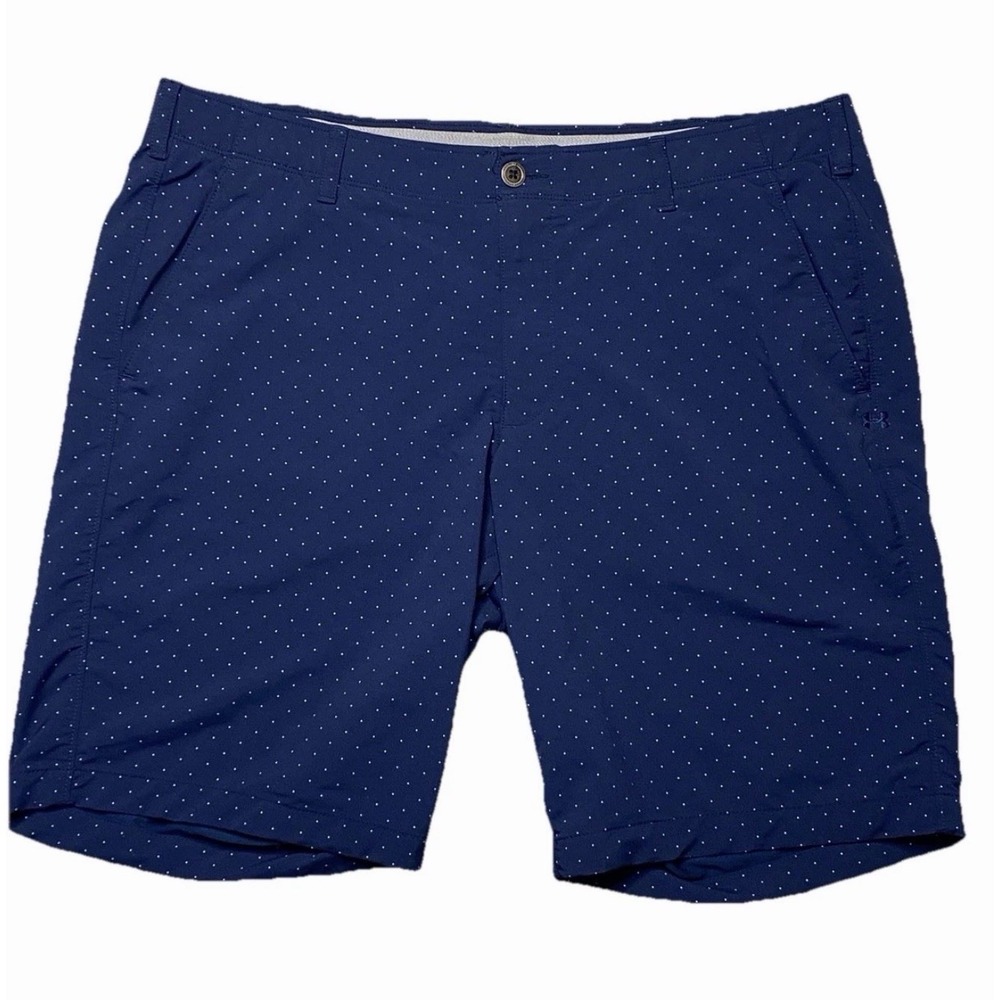 Under Armour Men's‎ HeatGear Loose Golf Shorts Navy Polka Dot Size 40